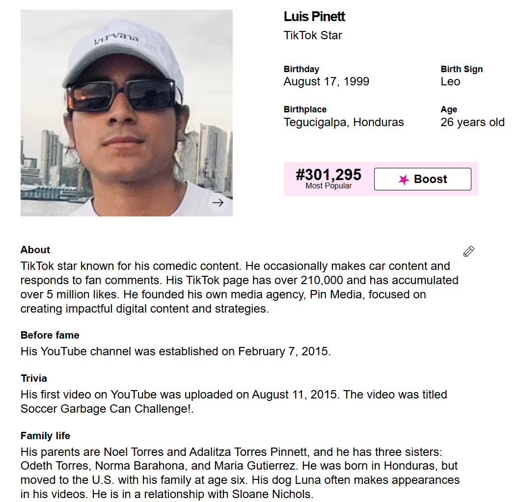 Famous Birthdays profile secured by Pin Media