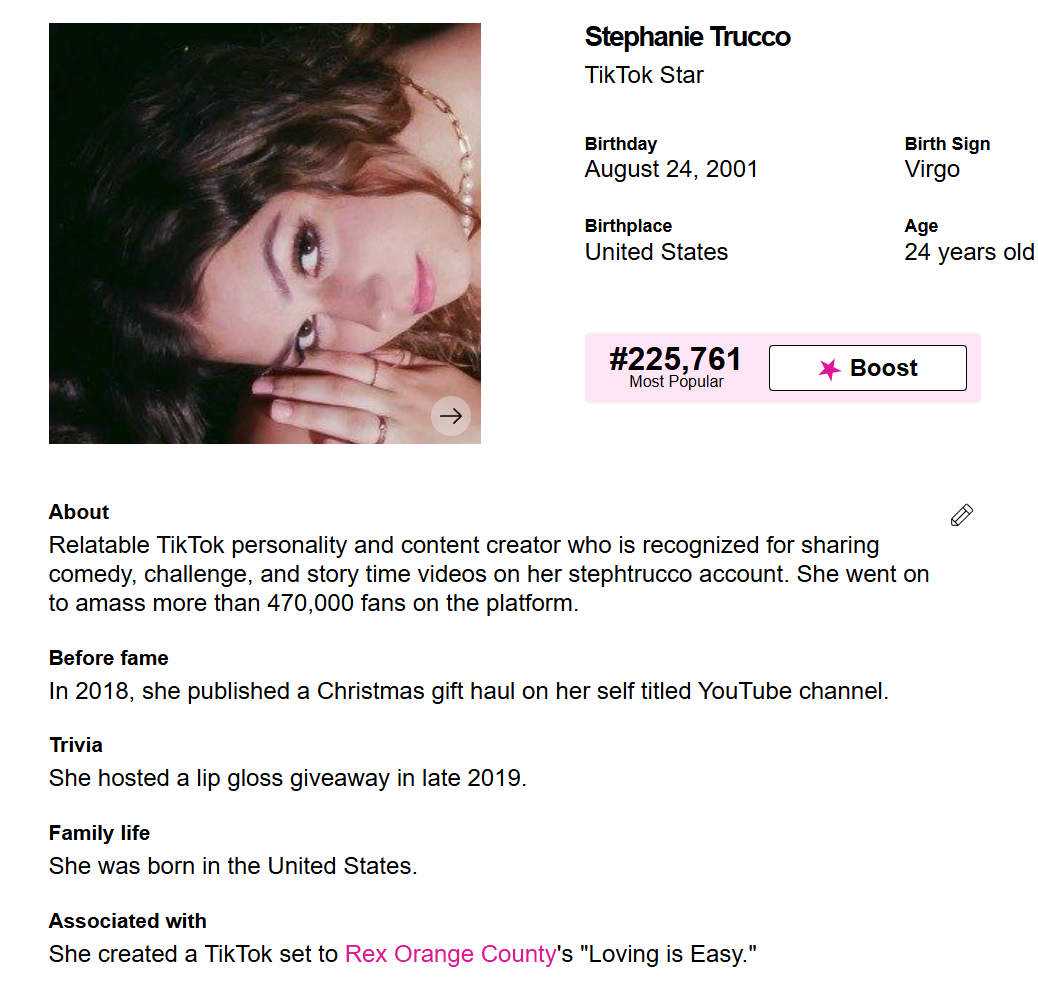 Famous Birthdays profile secured by Pin Media